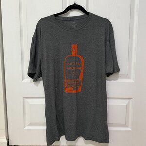 Men Bulleit Bourbon Crew Neck T-Shirt in Charcoal Grey Size Extra Large